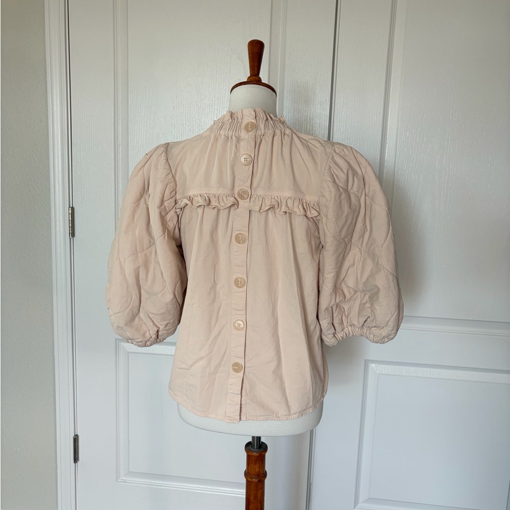 Sea NY Layla Quilted Puff Sleeve Blouse - Picture 3 of 6